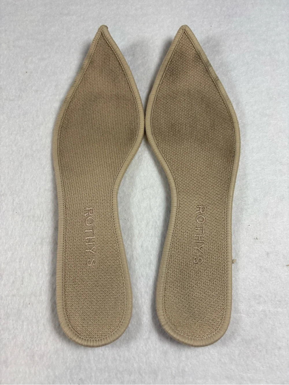 Rothy’s The Point Flats Women’s Size 9.5 Beige Knit Pointed Toe Washable
